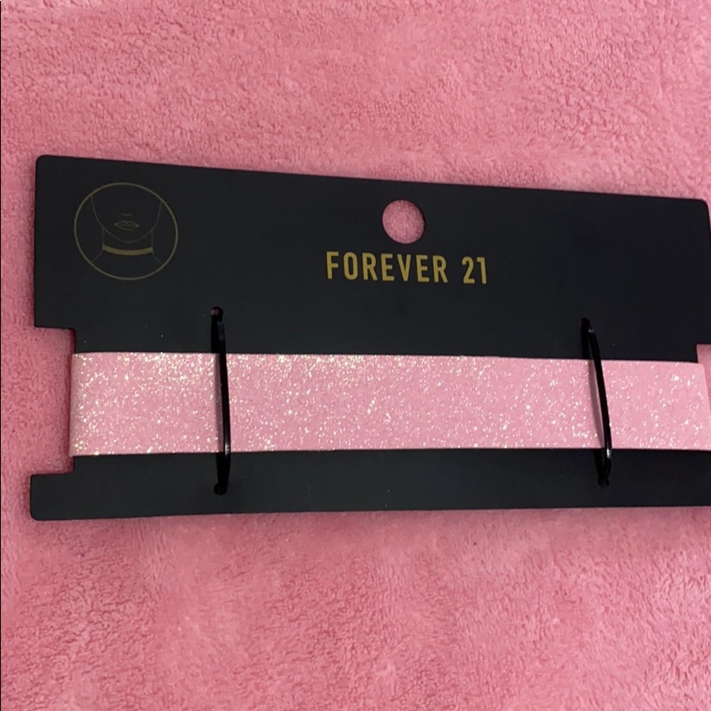 Pink glitter choker forever 21